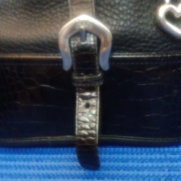 Brighton Black Leather Bag with Silver Details VINTAGE